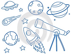 Doodles of planets and space objects
