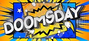 Doomsday. Comic book style text.