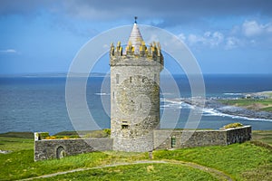 Doonagore Castle at the Atlantic near Doolin