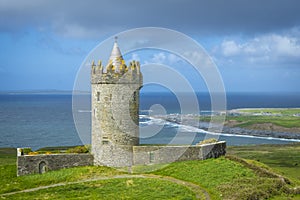 Doonagore Castle at the Atlantic near Doolin