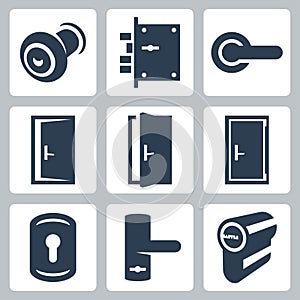 Door and accessory equipment vetor icons