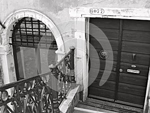 Door and arched window in Venice