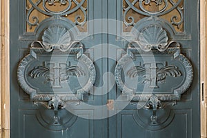 Door architectural exteriors details of the Louvre museum