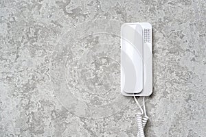 Door audio intercom on the wall