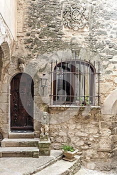 Door with barred window