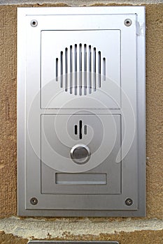 A door bell with microphone and speaker