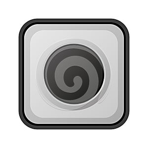 Door bell realistic button on white background