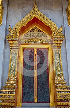 Door at Benjamabopit temple photo