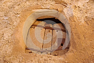 Door in Berber granary, Libya