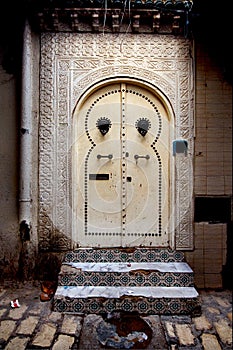 door in the casbha of sousse in tunisia photo