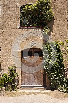 Door of the Castellvell church in Solsona, LLeida, Spain photo