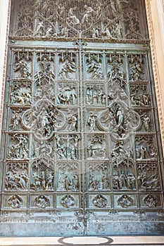 Door of Cathedral Or Duomo Di Milano. Milan. Italy