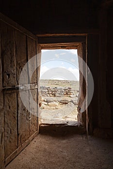 Door of a Celtiberian dwelling in Numantia photo