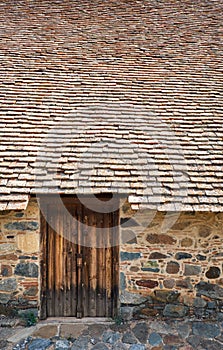 The door of the Church of Panagia Podithou. Galata village. Troodos area. Cyprus