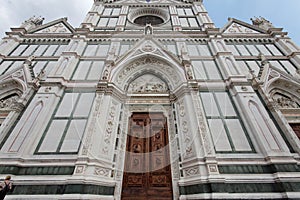 Door of the church of santa croce, Firenze, Italy