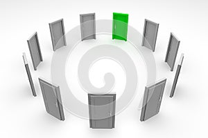 Door Circle - Closed Green Door