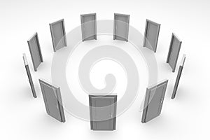 Door Circle - Closed Grey Door