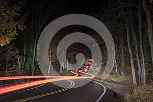 Door County Wisconsin Winding Road at Night