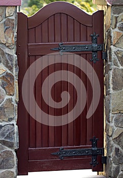 Door decoration with ornate wrought-iron elements, close up