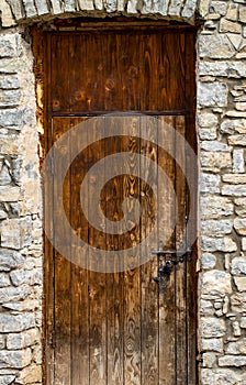 Door decoration with ornate wrought-iron elements, close up