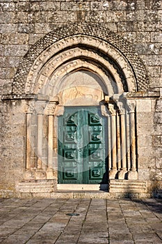 Door detail of Romanesque church of Fonte Arcada photo