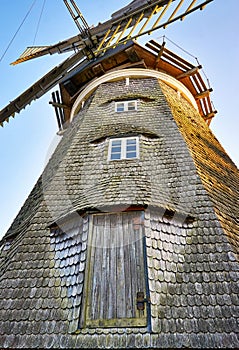 Door in the Dutch windmill on the island Usedom. Germany