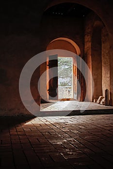 Door entrance in Cisnadioara Fortress, Among The Oldest Romanic Monuments In Transylvania