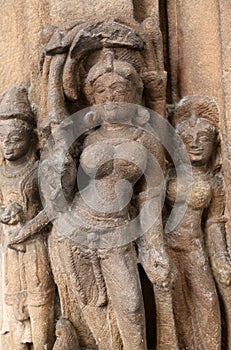 Door frame with Ganga and Yamuna lintel: Surya, from 10th century found in Banaras, Uttar Pradesh