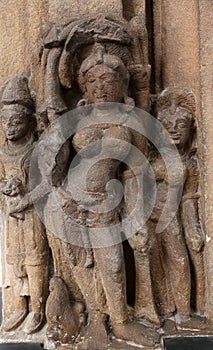 Door frame with Ganga and Yamuna lintel: Surya, from 10th century found in Banaras, Uttar Pradesh