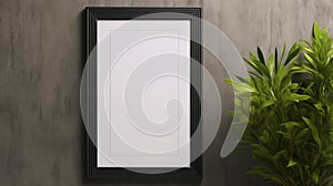 Minimalist 7x5 Door Frame Mockup On Lead Background Design photo