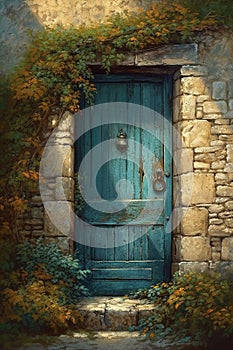 Door of France canvas print, arts & crafts, rustic core, decorative paintings