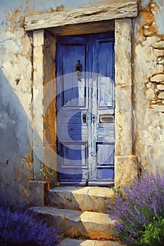 Door of France canvas print, arts & crafts, rustic core, decorative paintings