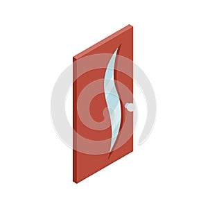 Door with glass wavelike inset icon