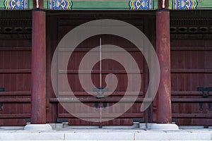 The door of Gyeongbok Palace, a traditional Palace in Seoul