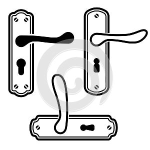 Door handle black icons