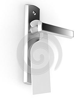 Door handle with blank doorhanger