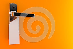 Door handle with blank doorhanger