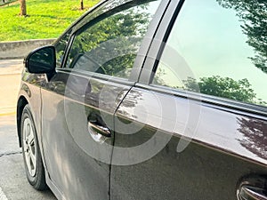 Door handle of the car