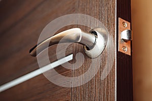 Door handle, closeup view