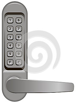 Door handle with combination lock