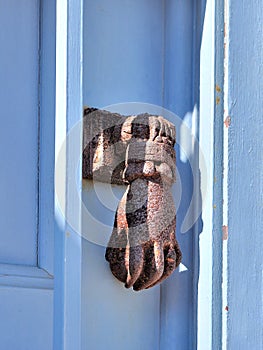 Door handle of a hand, the island of Symi