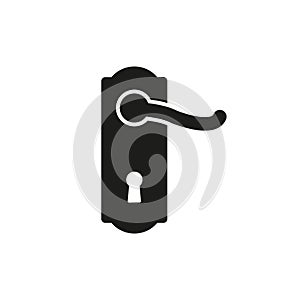 Door handle icon. The keyhole. Simple flat vector illustration on a white background