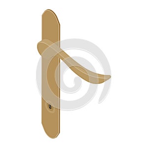 Door handle lock isometric view isolated on white background