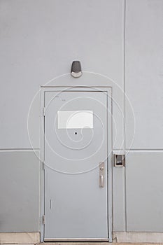 Door with handle, lock and viewer