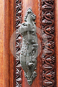 Door handle on old doors