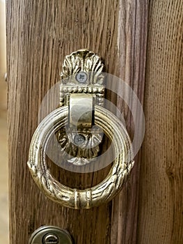 Door handle stylized antique on the door to the Opera house box
