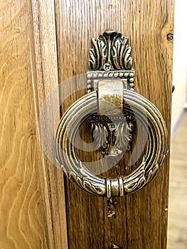 door handle stylized antique on the door to the Opera house box