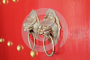 Door handles at Chinese temple