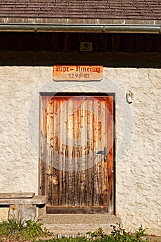 Door of hut at Amerlugalpe