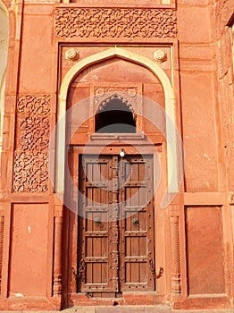 Door in Jahangiri Mahal, Agra Fort, Uttar Pradesh, India